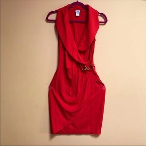 SOLD“Caché” Orange Red Dress Sz S